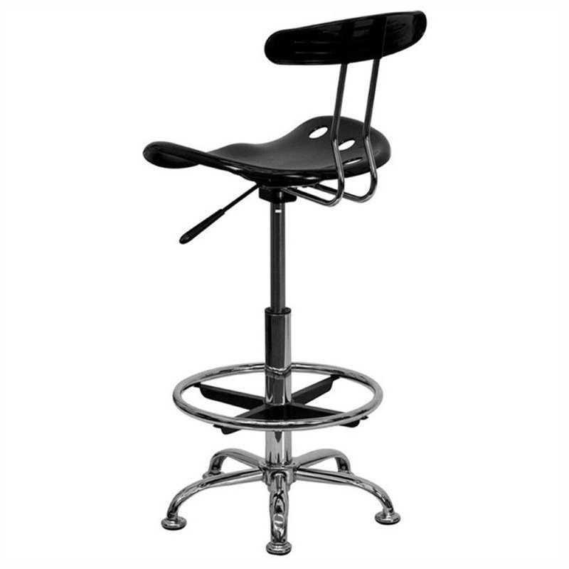 Scranton & Co Drafting Chair in Black and Chrome