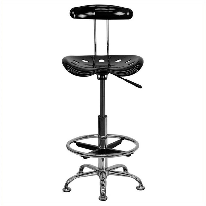 Scranton & Co Drafting Chair in Black and Chrome