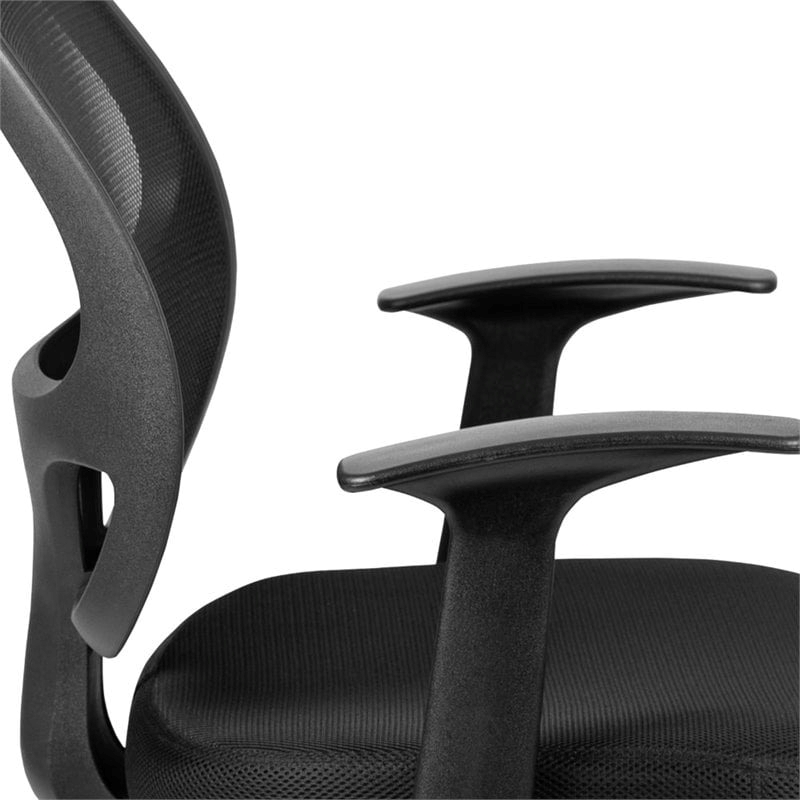 Scranton & Co Foam Fabric/Mesh Mid-Back Office Chair in Black