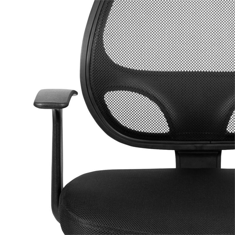 Scranton & Co Foam Fabric/Mesh Mid-Back Office Chair in Black