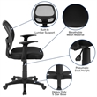 Scranton & Co Foam Fabric/Mesh Mid-Back Office Chair in Black