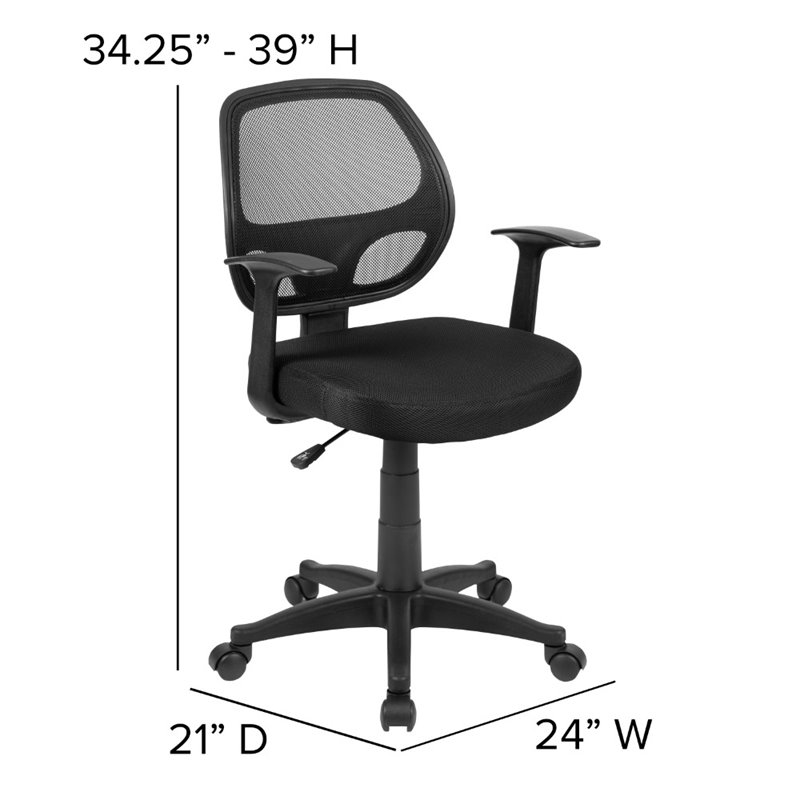 Scranton & Co Foam Fabric/Mesh Mid-Back Office Chair in Black