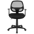Scranton & Co Foam Fabric/Mesh Mid-Back Office Chair in Black