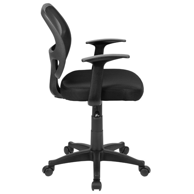 Scranton & Co Foam Fabric/Mesh Mid-Back Office Chair in Black