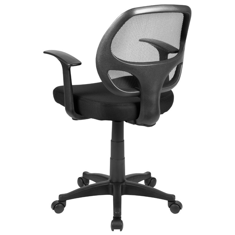 Scranton & Co Foam Fabric/Mesh Mid-Back Office Chair in Black