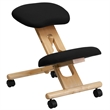 Scranton & Co Contemporary Fabric/Wood Mobile Ergonomic Kneeling Chair in Black