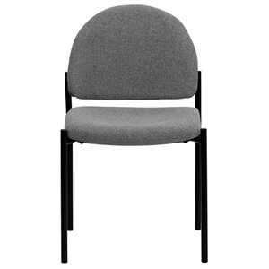 scranton & co stacking side stacking chair in black and gray