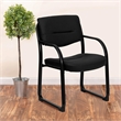 Scranton & Co Leather Executive Side Guest Chair in Black