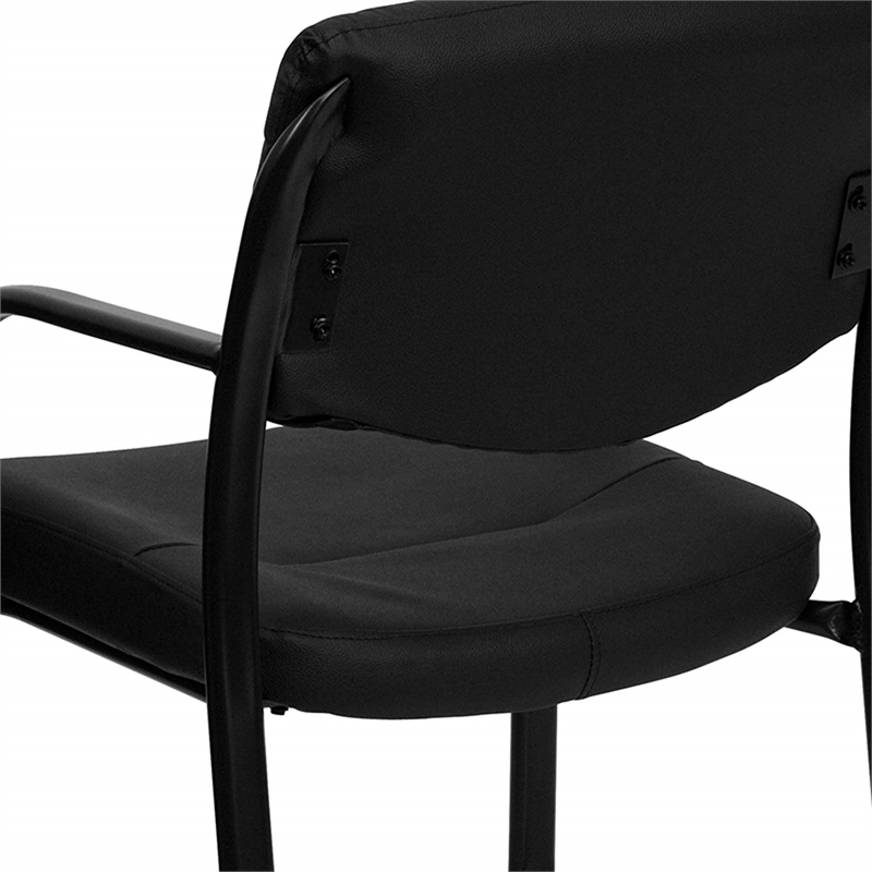 Scranton & Co Leather Executive Side Guest Chair in Black
