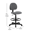 Scranton & Co Patterned Ergonomic Drafting Chair in Gray