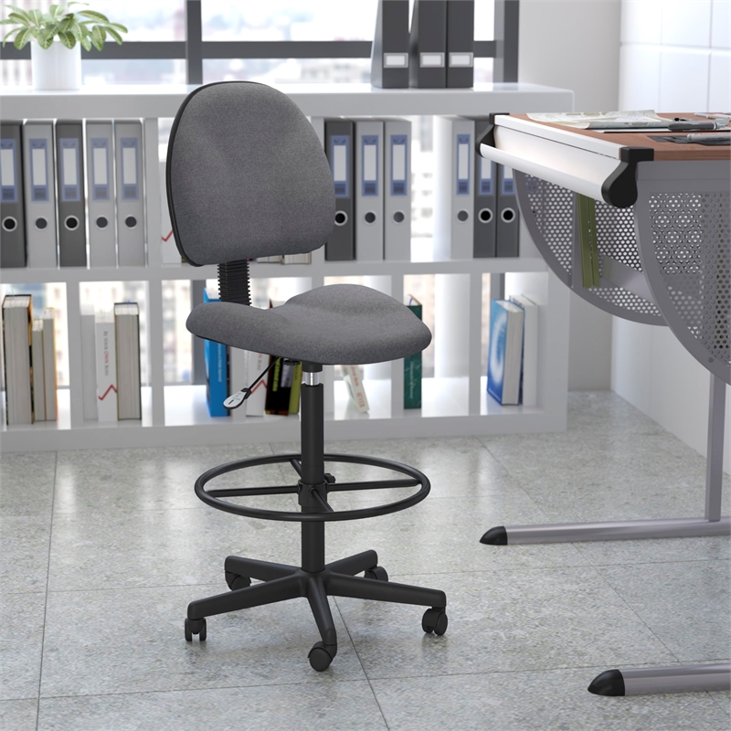 Scranton & Co Patterned Ergonomic Drafting Chair in Gray