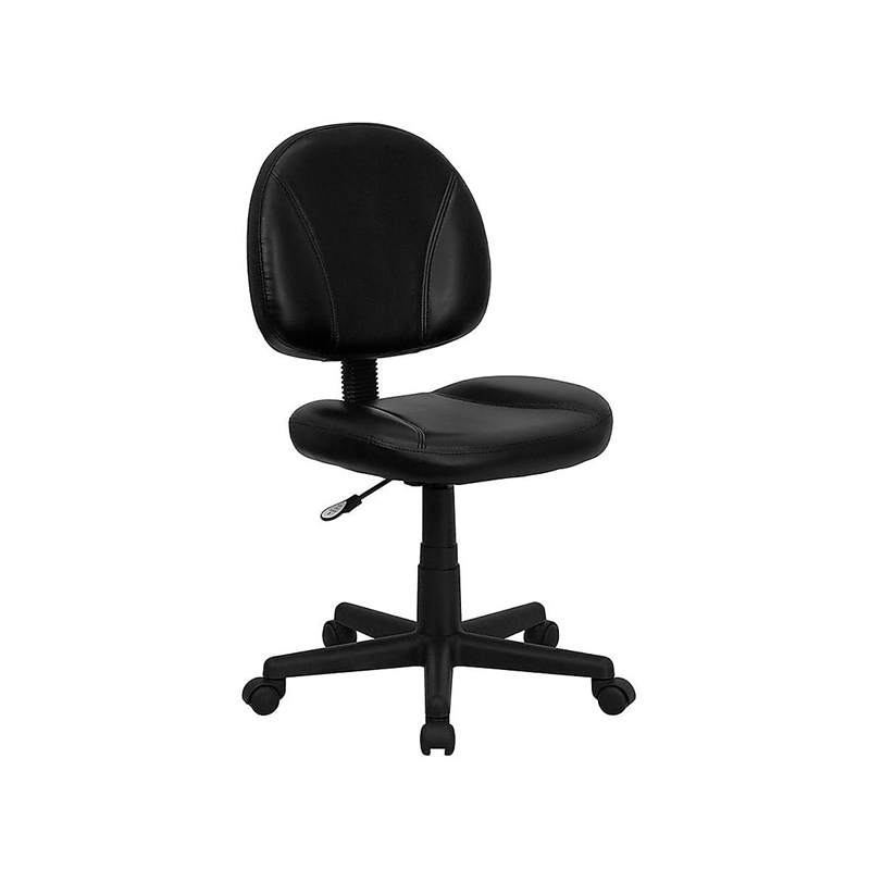 Scranton & Co Contemporary Faux Leather Ergonomic Task Office Chair in Black