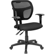 Scranton & Co Mid-Back Mesh Task Office Chair with Arms in Black