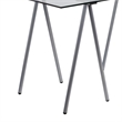 Scranton & Co Glass Top Computer Desk with Silver Frame