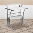 Scranton & Co Wood Office Computer Desk with Silver Frame in White