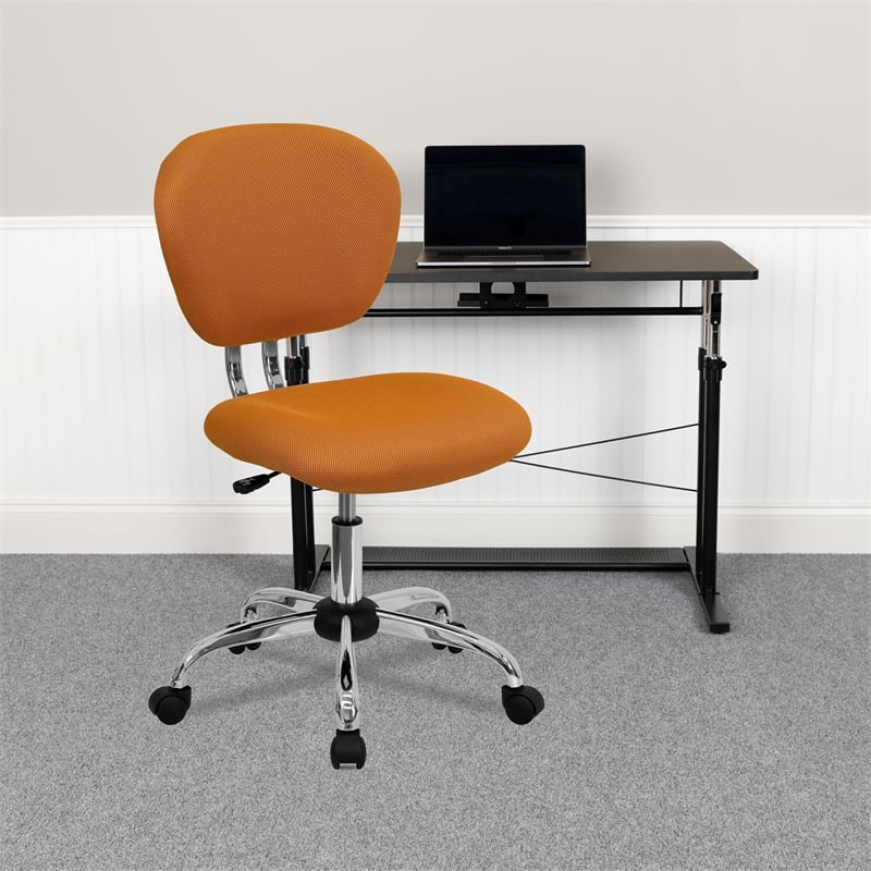 Scranton & Co Mid-Back Mesh Task Office Chair in Orange