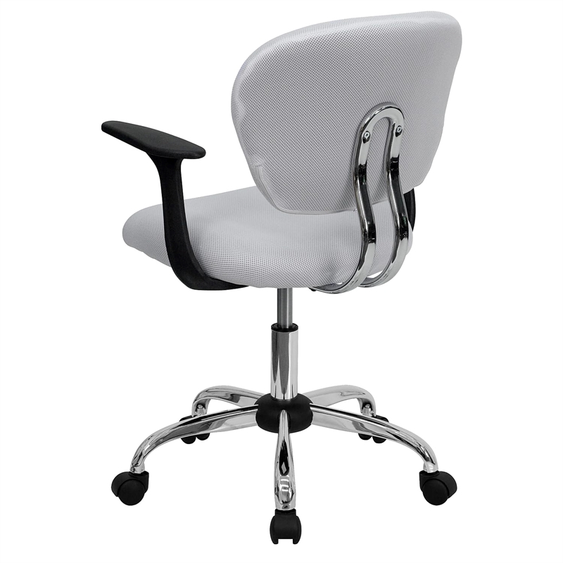Scranton & Co Mid-Back Mesh Task Office Chair with Arms in White