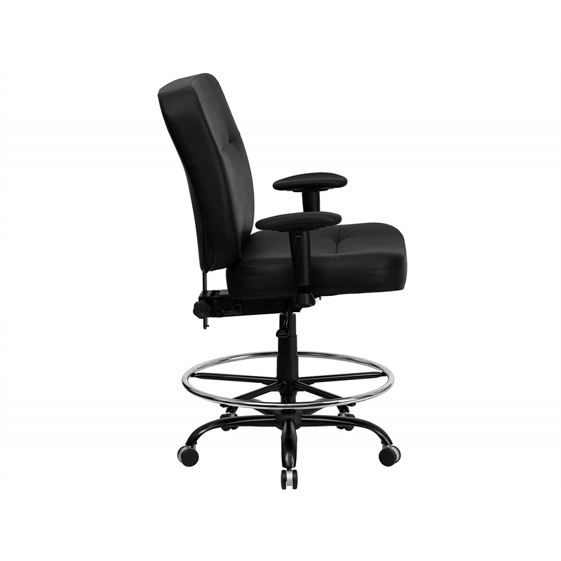 Scranton & Co Fabric Drafting Chair with Arms in Black