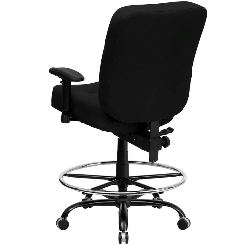 Scranton & Co Fabric Drafting Chair with Arms in Black