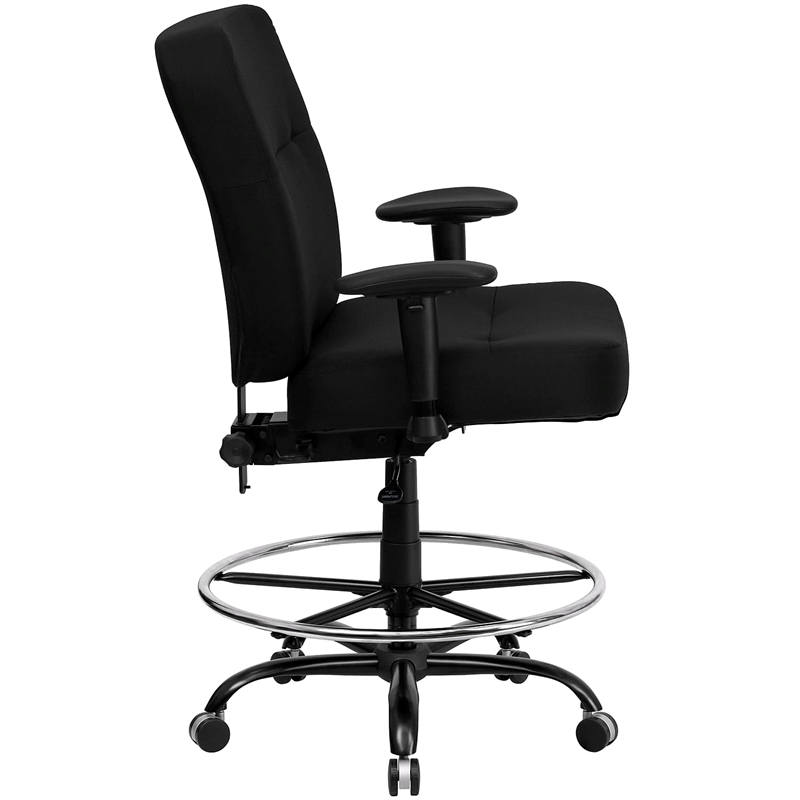 Scranton & Co Fabric Drafting Chair with Arms in Black
