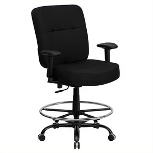 scranton & co fabric drafting chair with arms in black