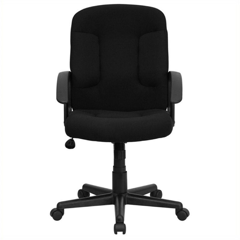 Scranton & Co Mid-Back Office Chair with Nylon Arms in Black