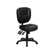 Scranton & Co Contemporary Faux Leather Mid-Back Ergonomic Task Chair in Black