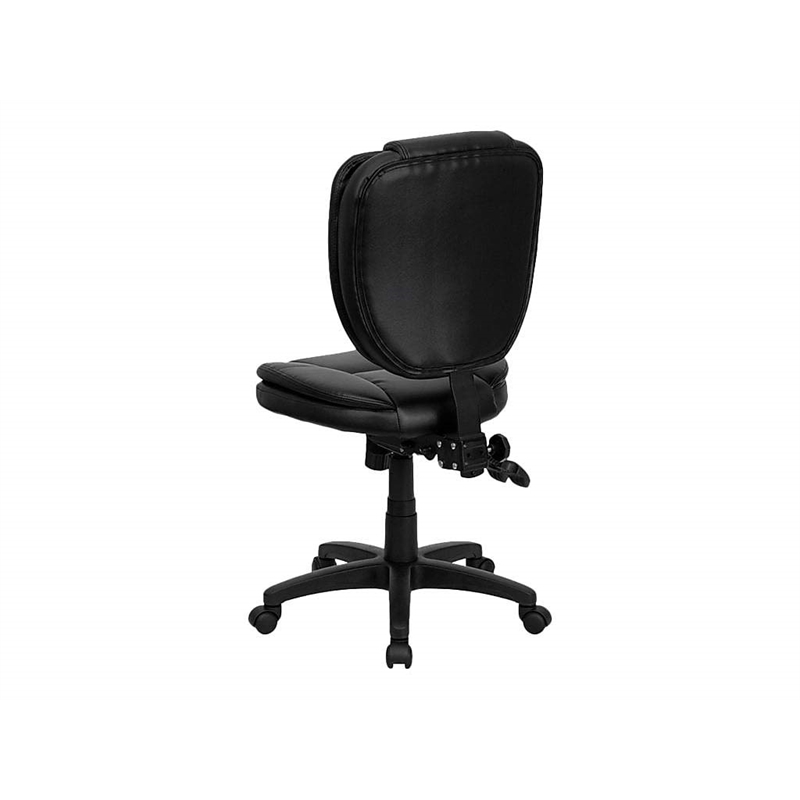 Scranton & Co Contemporary Faux Leather Mid-Back Ergonomic Task Chair in Black