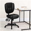 Scranton & Co Contemporary Faux Leather Mid-Back Ergonomic Task Chair in Black