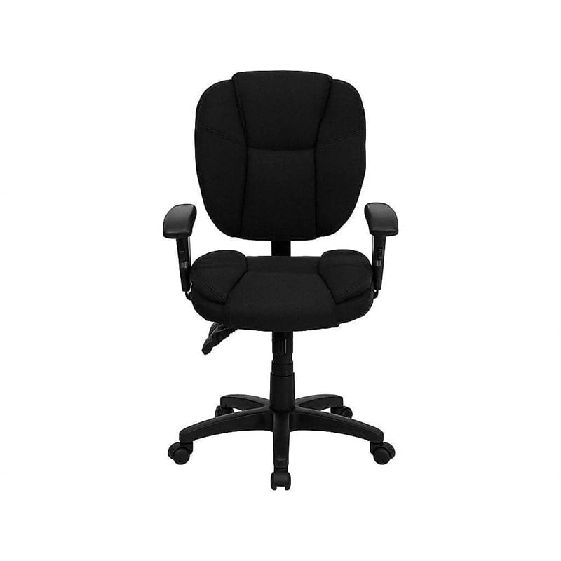 Scranton & Co Mid-Back Fabric Ergonomic Task Office Chair in Black