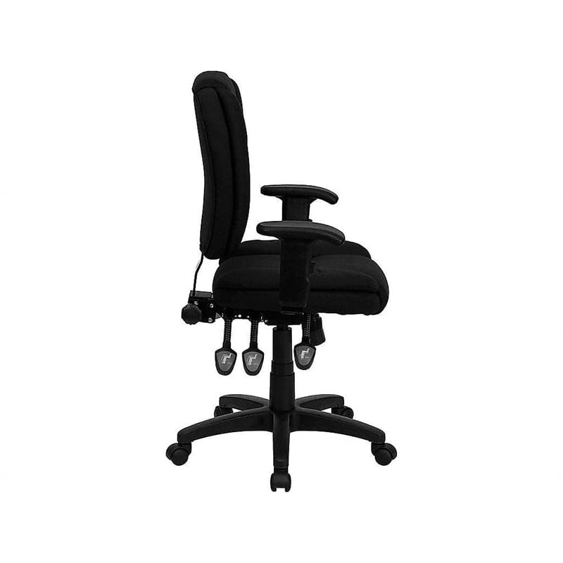 Scranton & Co Mid-Back Fabric Ergonomic Task Office Chair in Black