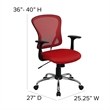 Scranton & Co Modern Mesh Fabric Mid-Back Office Chair in Red