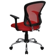Scranton & Co Modern Mesh Fabric Mid-Back Office Chair in Red