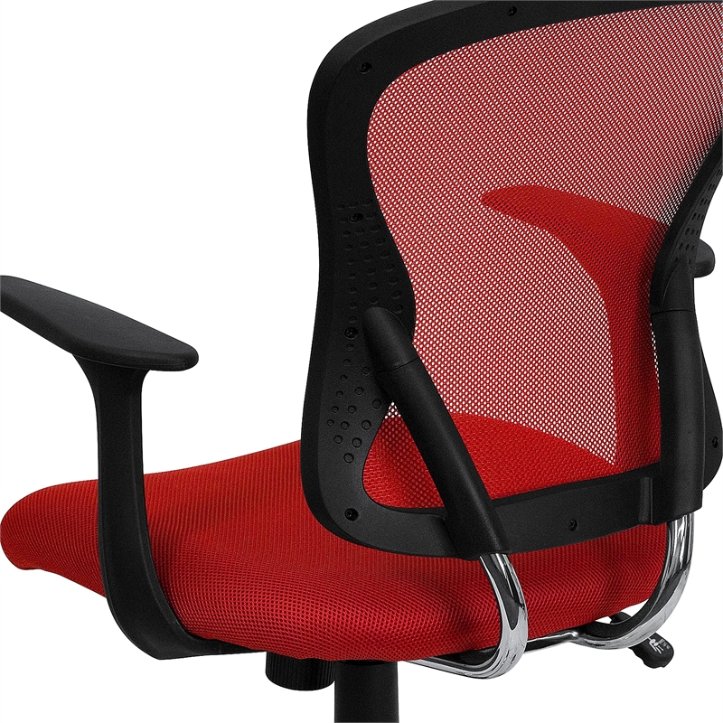 Scranton & Co Modern Mesh Fabric Mid-Back Office Chair in Red