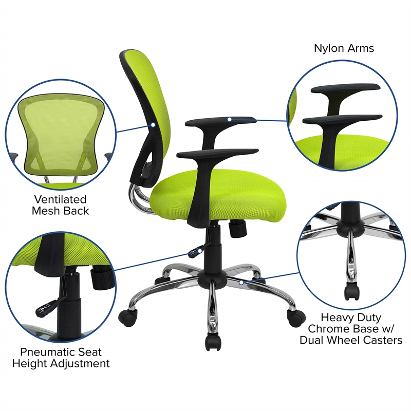 Scranton & Co Mid-Back Mesh Office Chair in Green