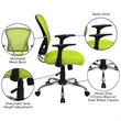 Scranton & Co Mid-Back Mesh Office Chair in Green