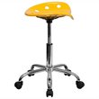 Scranton & Co Adjustable Bar Stool with Chrome Base in Orange Yellow