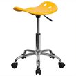 Scranton & Co Adjustable Bar Stool with Chrome Base in Orange Yellow