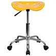 Scranton & Co Adjustable Bar Stool with Chrome Base in Orange Yellow