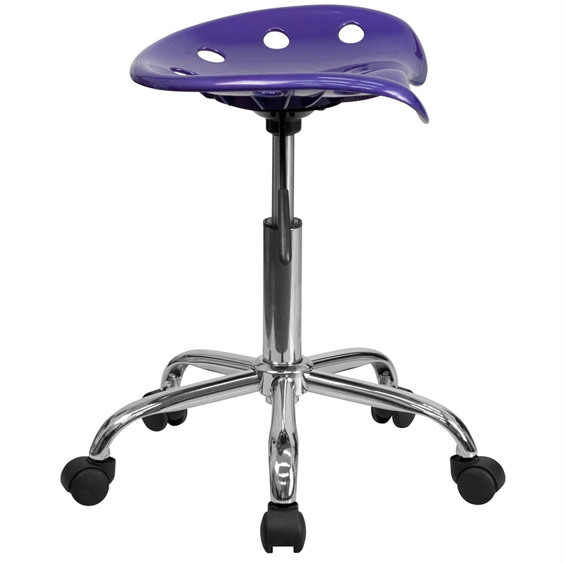 Scranton & Co Adjustable Bar Stool wth Chrome Base in Violet