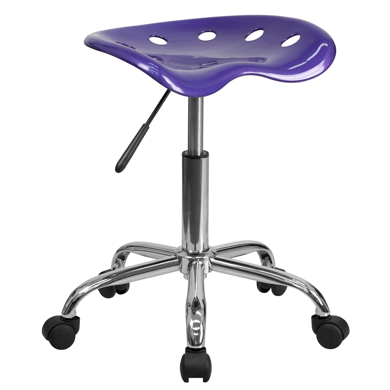 Scranton & Co Adjustable Bar Stool wth Chrome Base in Violet