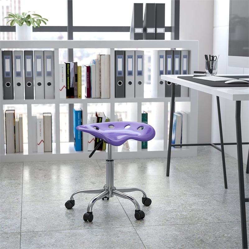 Scranton & Co Adjustable Bar Stool wth Chrome Base in Violet