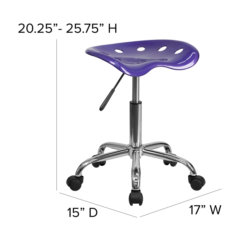 Scranton & Co Adjustable Bar Stool wth Chrome Base in Violet