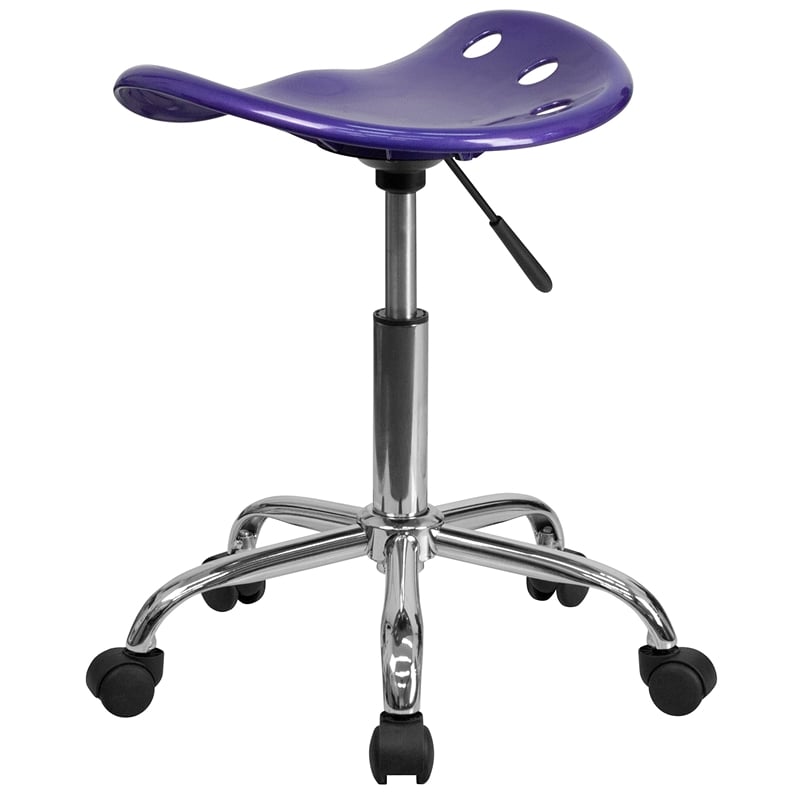 Scranton & Co Adjustable Bar Stool wth Chrome Base in Violet
