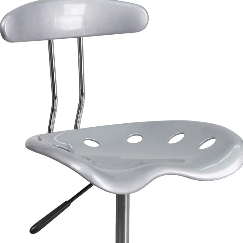 Scranton & Co Computer Task Office Chair Seat in Silver and Chrome