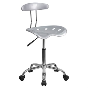 Scranton & Co Computer Task Office Chair Seat in Silver and Chrome