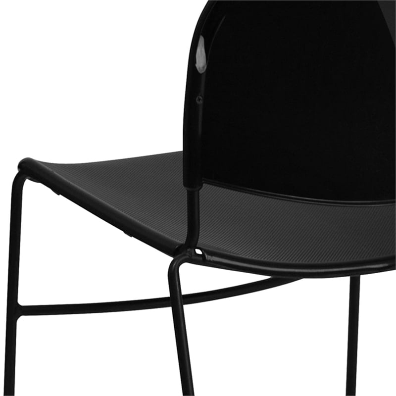 Scranton & Co Stacking Chair with Black Frame in Black