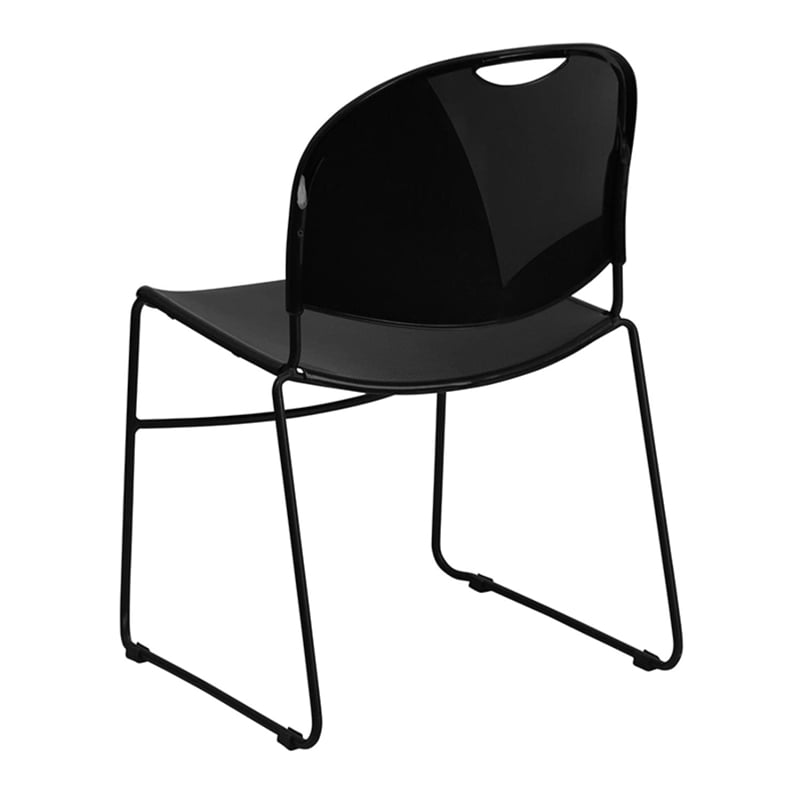 Scranton & Co Stacking Chair with Black Frame in Black
