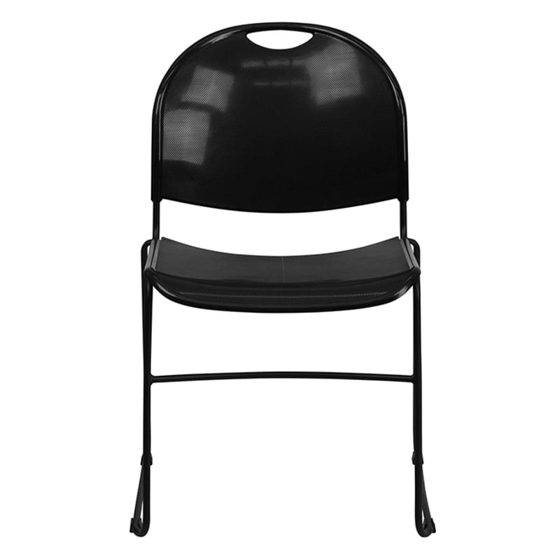 Scranton & Co Stacking Chair with Black Frame in Black