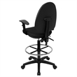 Scranton & Co Mid-Back Drafting Chair with Arms in Black